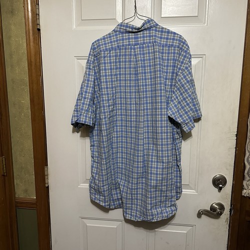 Ralph Lauren Shirt Short Sleeve Blue Plaid Mens XXL Button Down - Picture 6 of 6