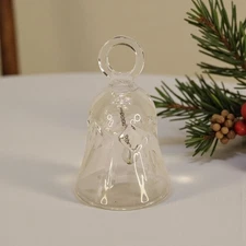 VTG Waterford Crystal LISMORE Loop Handled Dinner Bell Christmas Ornament 3.5”
