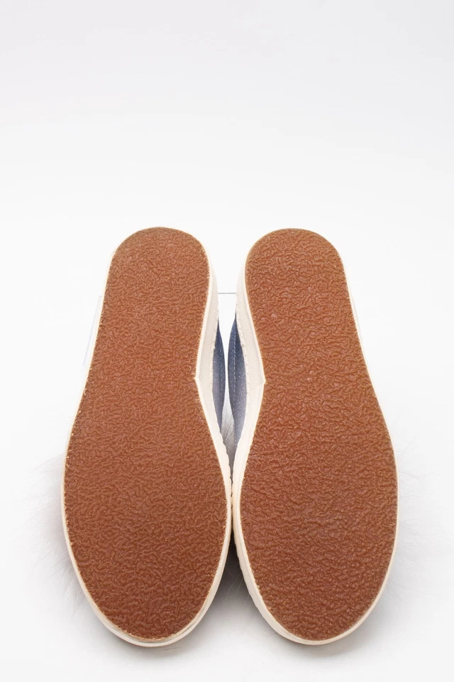 RRP €120 MONNALISA scarpe da ginnastica per bambini glitter US5 EU37 UK4 pelliccia di procione pom pom - Immagine 4 di 4