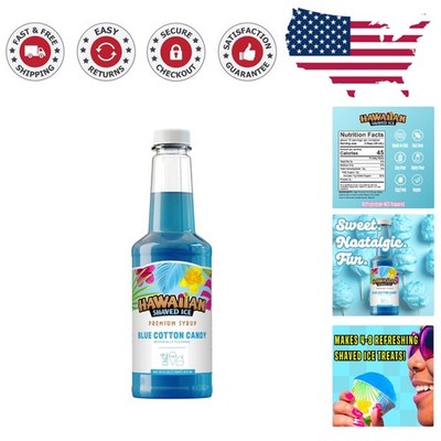 Delightful Blue Cotton Candy Syrup - 16oz for Fluffy, Flavorful Snow Cones