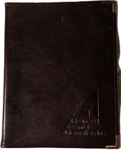 Faux Leather Notebook Folder With Brass Corners Vintage 1980s