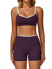 Piece Workout Sets For Women Sleeveless Backless Sport Bra Matching High Wais...