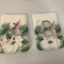 Vintage Ceramic Hand Painted Floral 1 Switch-...