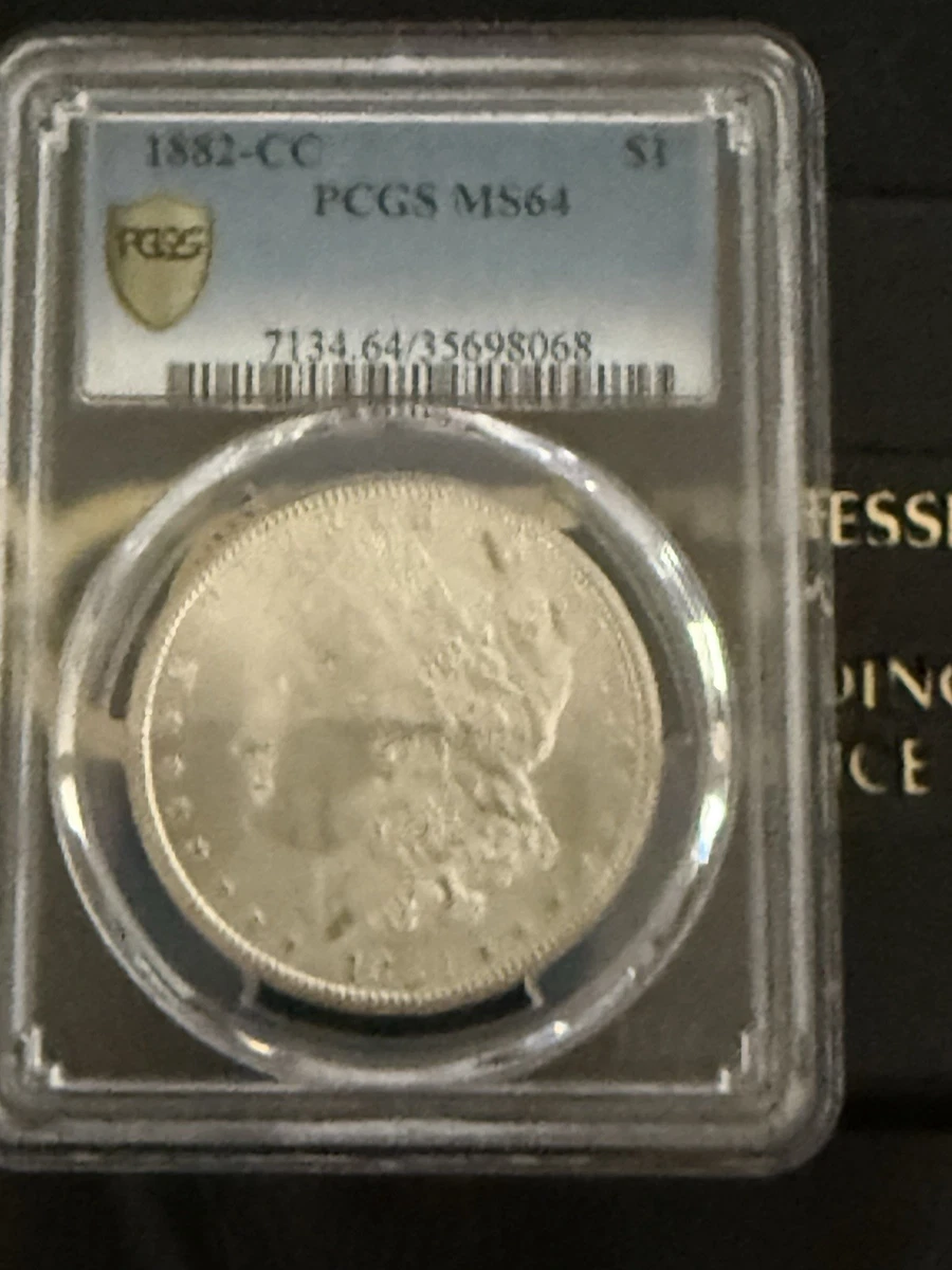 PCGS Certified MS 64 Graded 1882 Year Morgan US Dollars (1878-1921