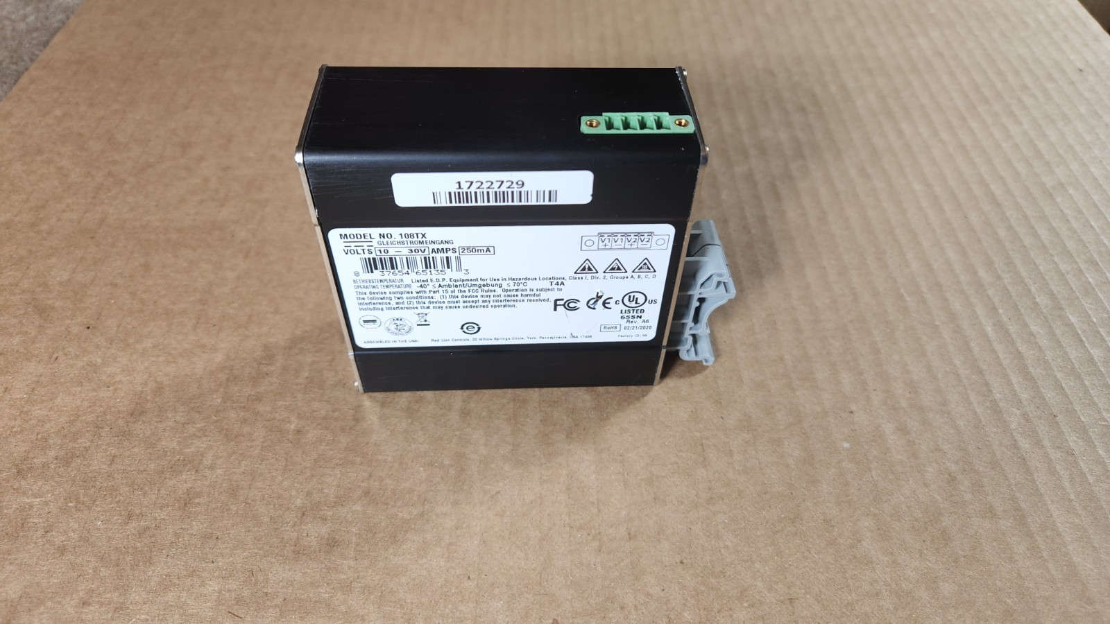 Red Lion Controls N-Tron 108TX Ethernet Switch *Missing Green Terminal Connector