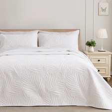 Queen Quilt Bedding Set, Lightweight White Quilts Queen Full Size for All Sea...