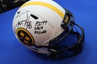 T.J. Watt Autographed Full Size Steelers Helmet SACK RECORD Inscribed Fanatics — photo 1
