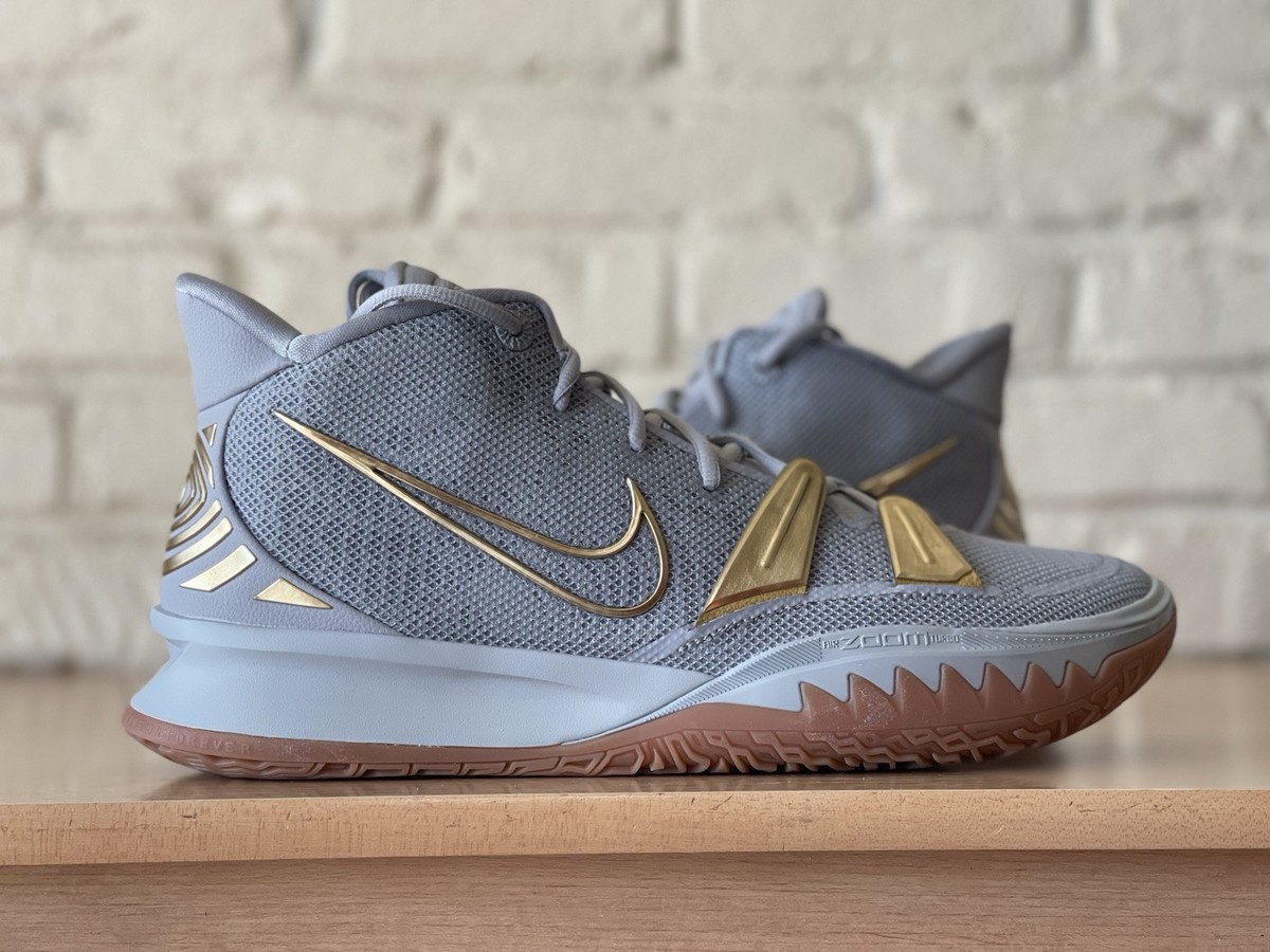 Nike By You Kyrie 7 Gray Gold Gum 1 Of 1 Men Sz 13.5 Basketball