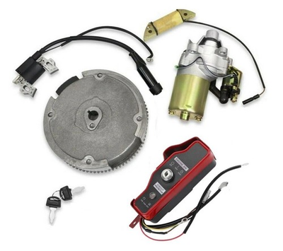 #ad #ad Electric Start Kit Starter Motor Charging Coil Flywheel Fits Honda 13HP Gx390 $85.00