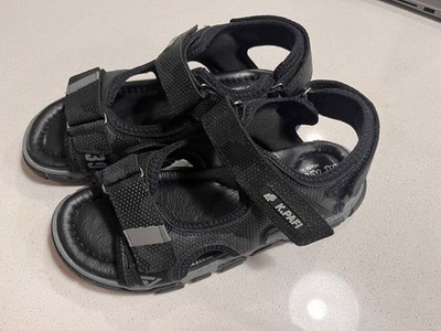 Sandals, Black leather, kids 35 EU/3.5-4 US, Turkey, new brand