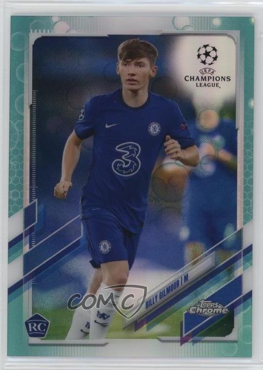 2020-21 Topps Chrome UCL Aqua Bubbles Refractor Billy Gilmour #66 1o2