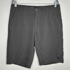 Dixxon Shorts Mens 34 Gray Stretch Walk Golf Casual Polyester Spandex Blend 10"