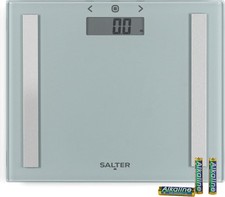 Salter Compact Glass Analyser Bathroom Scale with Body Fat & BMI, 150kg Capacity