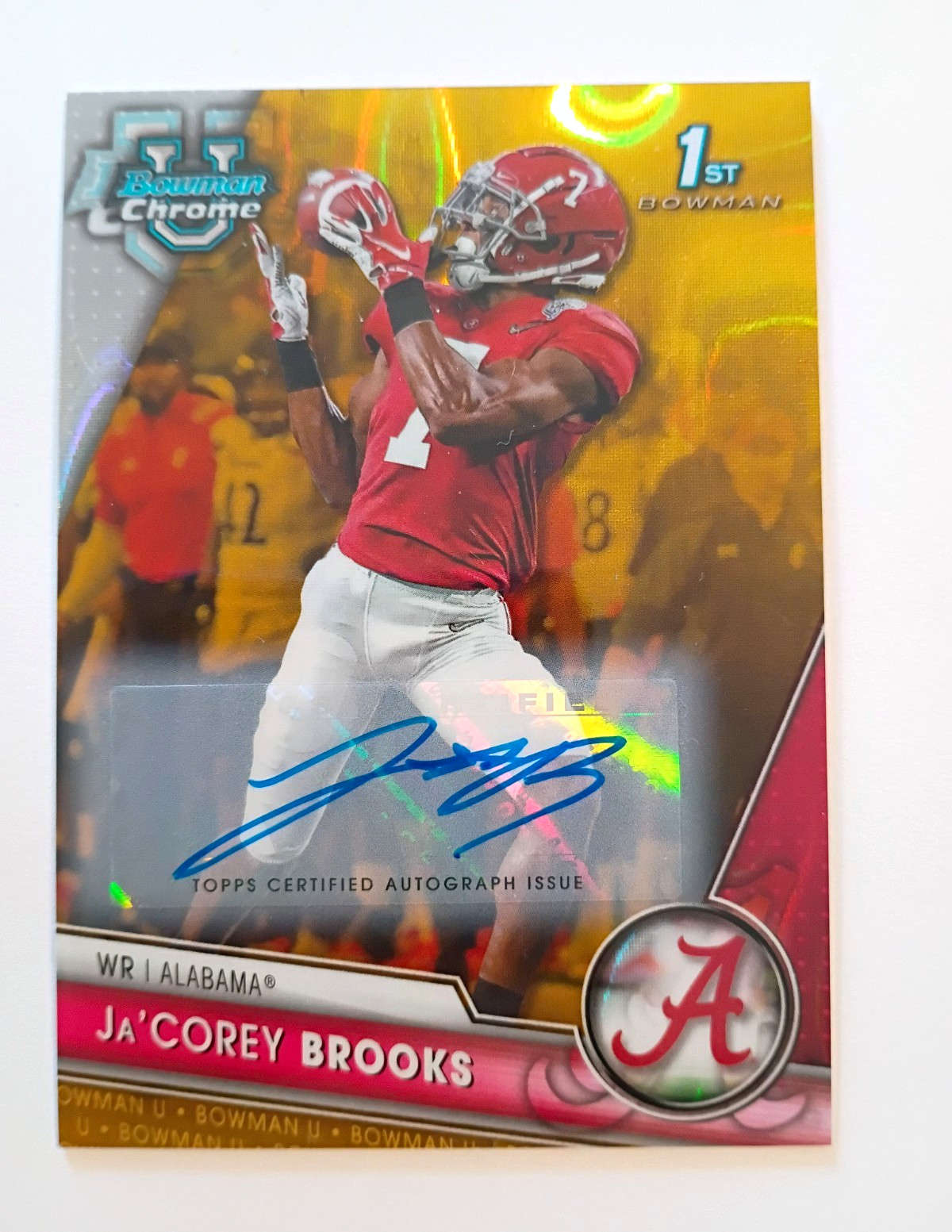 2023 Bowman Univ Chrome Prospect Autos Ja'Corey Brooks RC Gold /50 Alabama