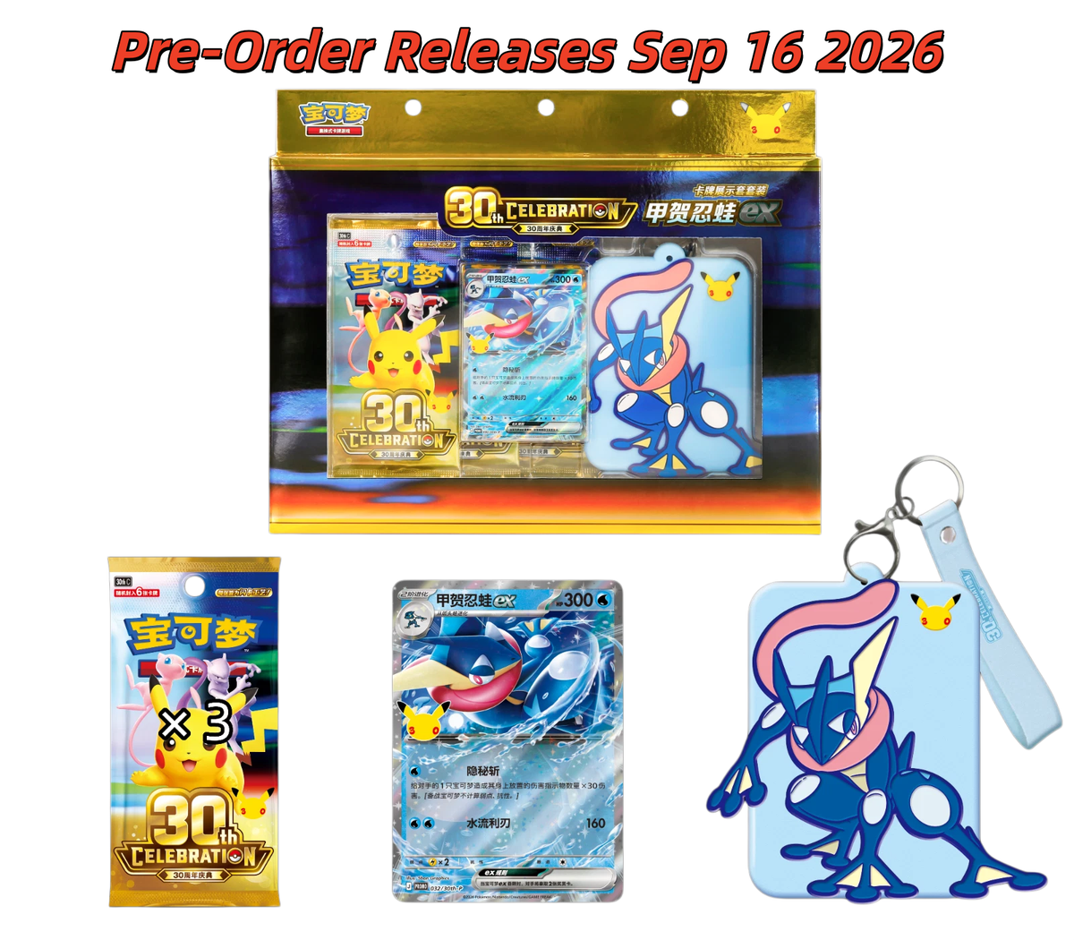 Pokémon S-Chinese 30th Anniversary Themed Card Display Set