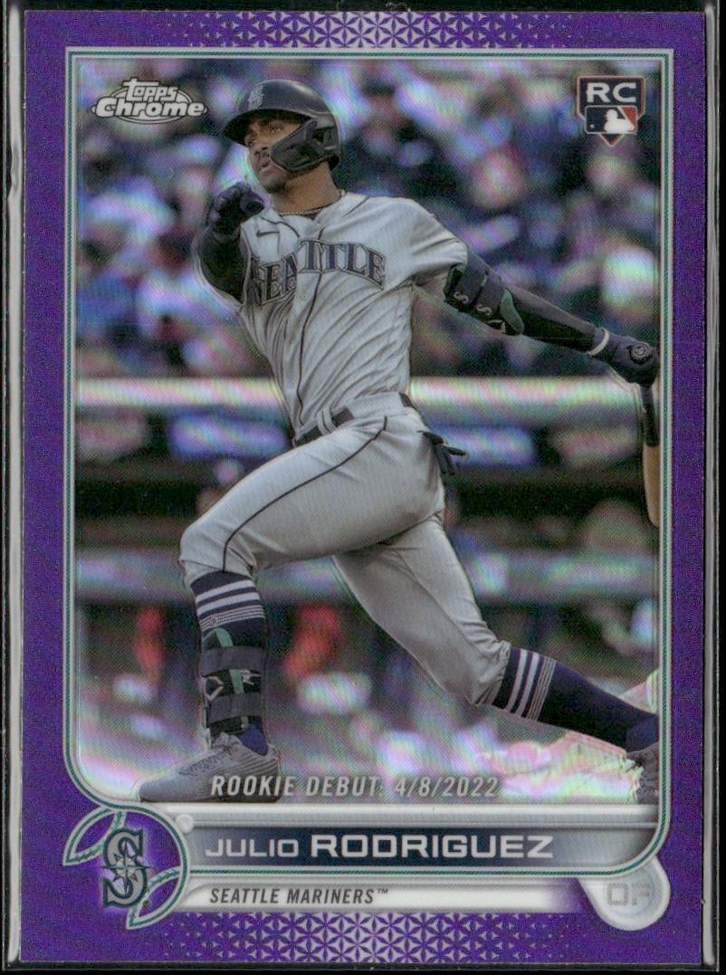 2022 Topps Chrome Update #USC165 Julio Rodriguez Purple Refractor RC Rookie Card