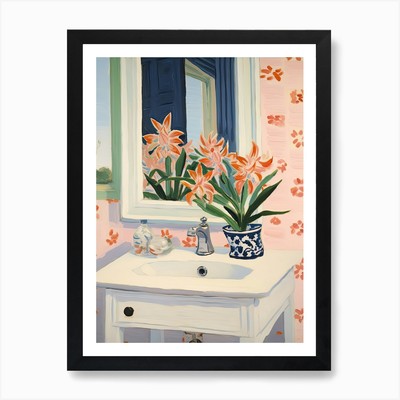 Badezimmer Eitelkeit Gemälde mit Lil gerahmtes Wandbild Poster Leinwanddruck Bild