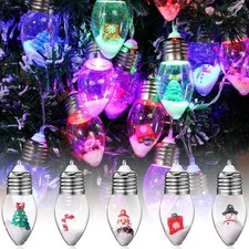 1 Pc Christmas Snow Globe 6.6ft 10 LED String Light Clear Bulb Christmas Tree St