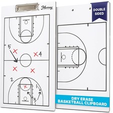 Dry Erase Coaches Clipboard  Double-Sided Dry Erase White Board Basketball 