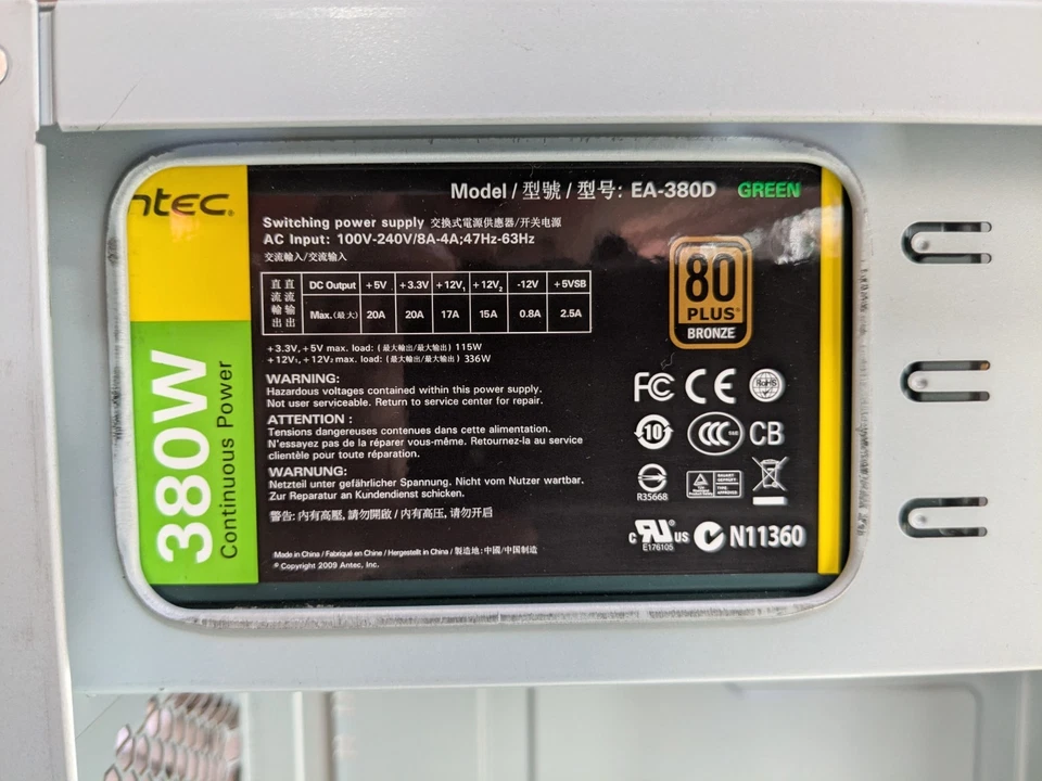 Antec NSK 4482B Silver Mid Tower PC Case with Antec EA-380D 380W PSU - Image 2 of 4