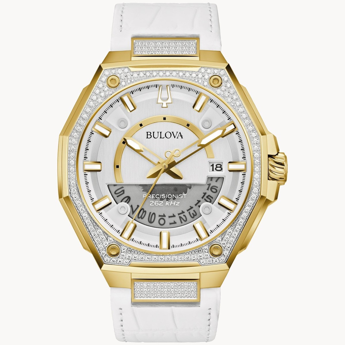 Bulova Women's Series X Se Date Indicator Quartz White Watch 45MM