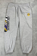 NBA Los Angeles Lakers Sweatpants Men L Gray Jogger Graphic Logo Fleece