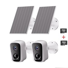 2Pcs 4MP Solar Wifi Security Camera Wireless 2-Way Audio Color Night Vision 64G