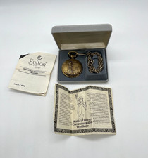Sutton Time Pocket Watch Commemorative Statue of Liberty w/ Case Paperwork