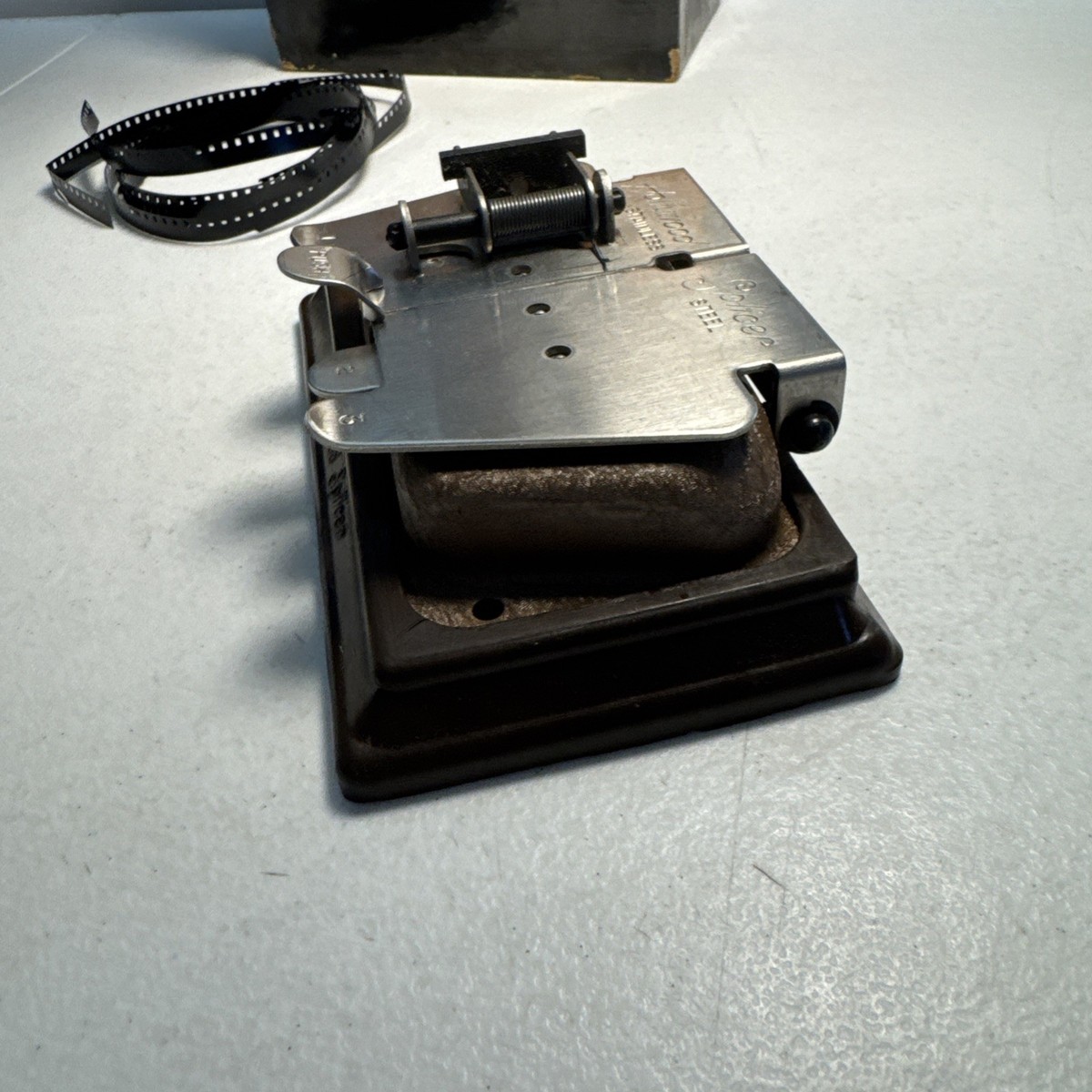 Vintage Hollywood Stainless Steel Splicer 8mm-16mm Film Cutter w