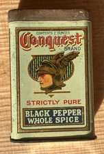 CONQUEST BRAND BLACK PEPPER WHOLE SPICE LEWIS HUBBARD & CO CHARLESTON W. VA