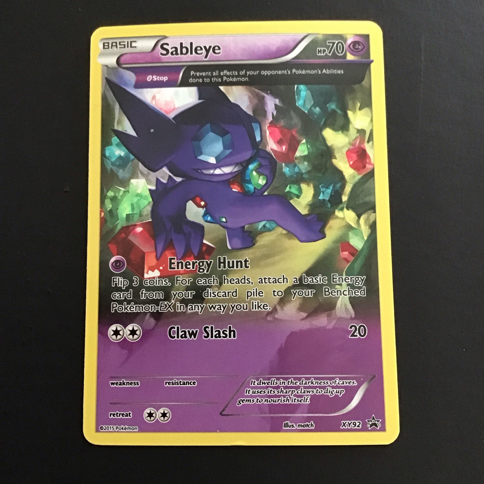 Pokémon TCG Holo Ultra Rare Sableye XY92 Black Star Promo