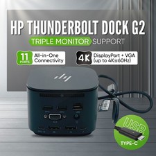 HP HSN-IX01 Thunderbolt G2 Dock Station 120W 11-in-1 Port Replicator NO ADAPTER