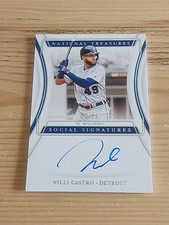 2020 National Treasures #D/99  WILLI CASTRO Social Signatures Auto Rookie Tigers