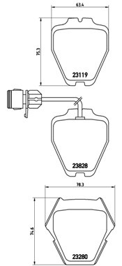 Brembo P 85 054 brake pad set, disc brake for Audi