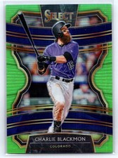 Charlie Blackmon 2020 Panini Select Green Prizm /99 Colorado Rockies