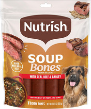 Soup Bones Premium Dog Chews with Real Beef and Barley, 11 Chews, Packaging May