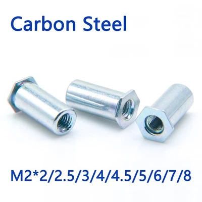 M2*2-8 Carbon Steel Hex Self Clinching Through Hole Standoffs Sheet Metal Studs - Image 1 of 4