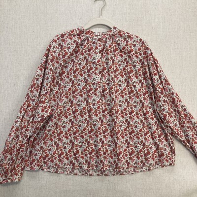 Universal Thread Floral Long Balloon Sleeve Poet Popover Blouse Womens Size S