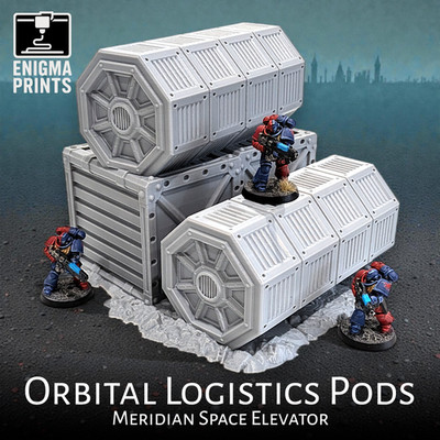 Orbital Logistic Pods - 28mm 3D Printed Sci-Fi Wargaming Tabletop Terrain
