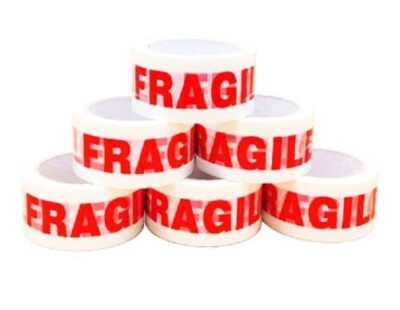  ZERBRECHLICH BEDRUCKTES STARKES PAKETBAND 6 ROLLEN 66 METER X 48 MM (2 ZOLL)