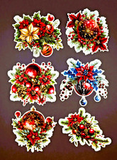 Beautiful DIE CUT CARD TOPPERS Christmas Baubles Cardmaking Scrapbooking