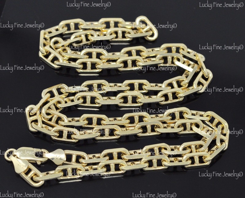 60.40 Gram 14K Solid Yellow Gold Mariner Anchor Chain Necklace 28 Inch Brand new