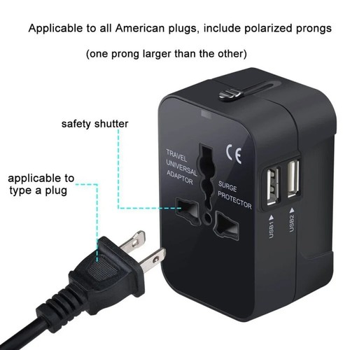 Travel Adapter, Worldwide All in One Universal Travel Adaptor AC Power Plug... - Picture 3 of 23