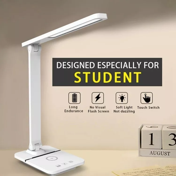 Multifunctional LED Desk Lamp Fast Wireless Charger USB Charging Port