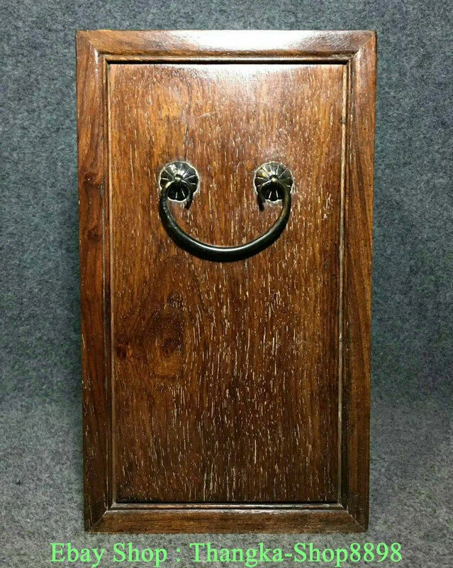 Caja de almacenamiento de 5 cajones para tallar madera Huanghuali pera amarilla china antigua de 12" Foto 4 de 4