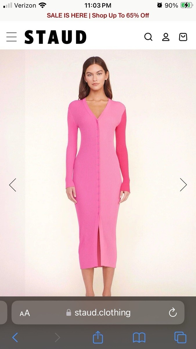 Staud Pink Shoko midi Dress Staud Pink Shoko midi Dress