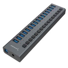 Sabrent 16-Port USB 3.0 Data HUB and Charger with Individual Switches 90 Watts