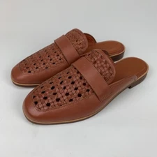 Find Womens Mule Flat Shoes Brown Woven Slip Ons 7.5 EUR 38 New