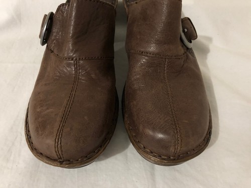BØRN Monk Strap Cogs Mules Slip On Shoes Mocha Brown Leather Size 9/40.5 - Picture 3 of 12