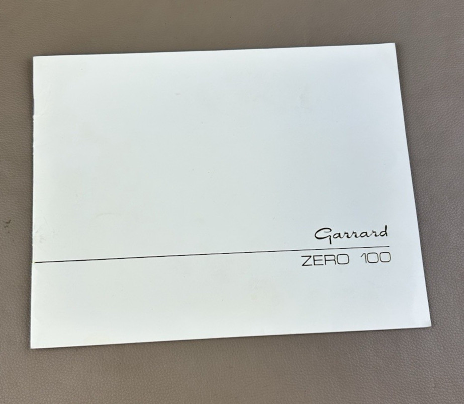 Garrard Zero 100 Turntable Manual D-308